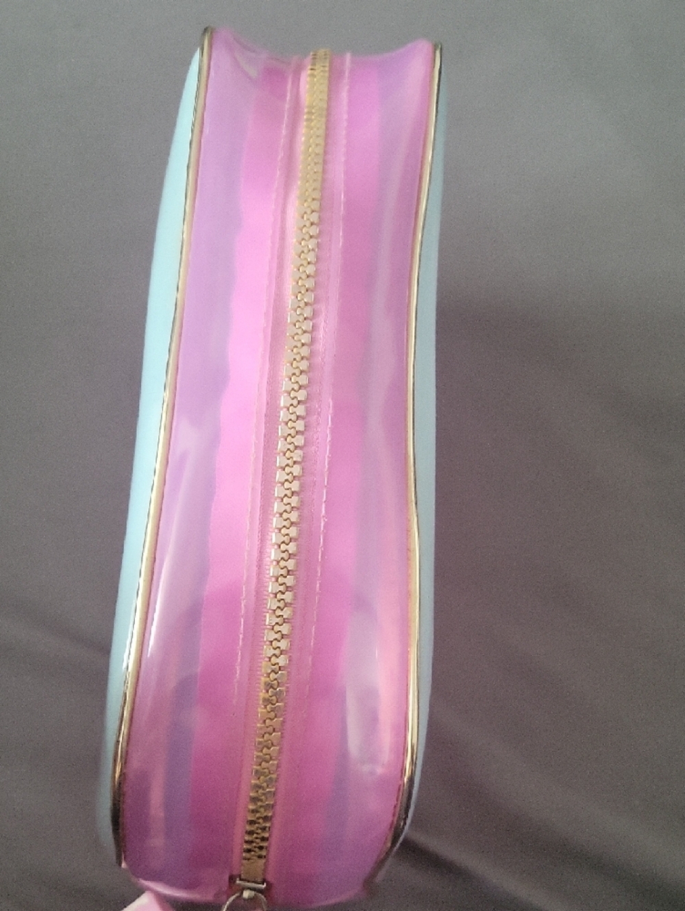 PINK Victoria's Secret Iridescent Lavender-to-Teal Cosmetic Pouch - Picture 6 of 9